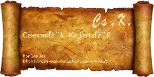 Csermák Kristóf névjegykártya