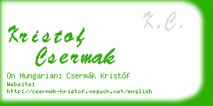 kristof csermak business card
